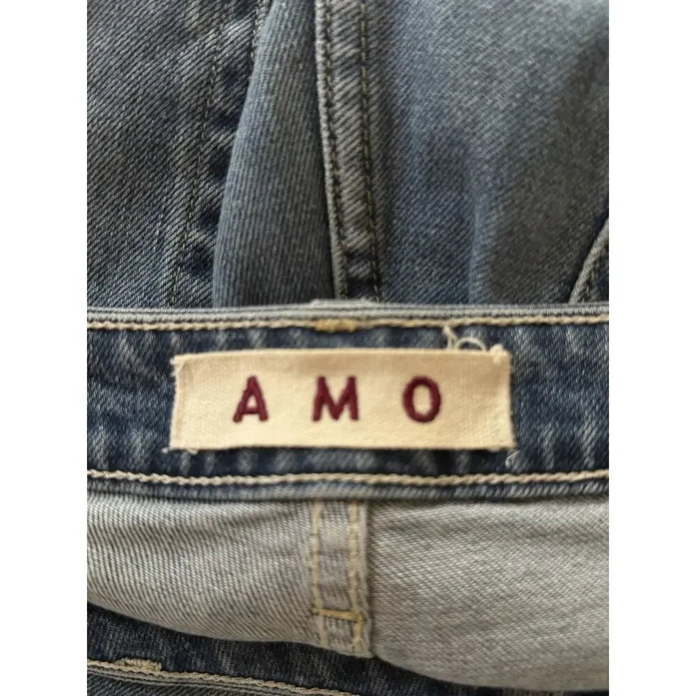 AMO High Rise Kick Straight Leg Denim Jeans $294